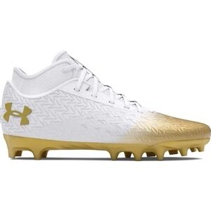 Men Size 14 Under Armour Spotlight 4 MC Football Cleat White Gold 3027977-101 UA